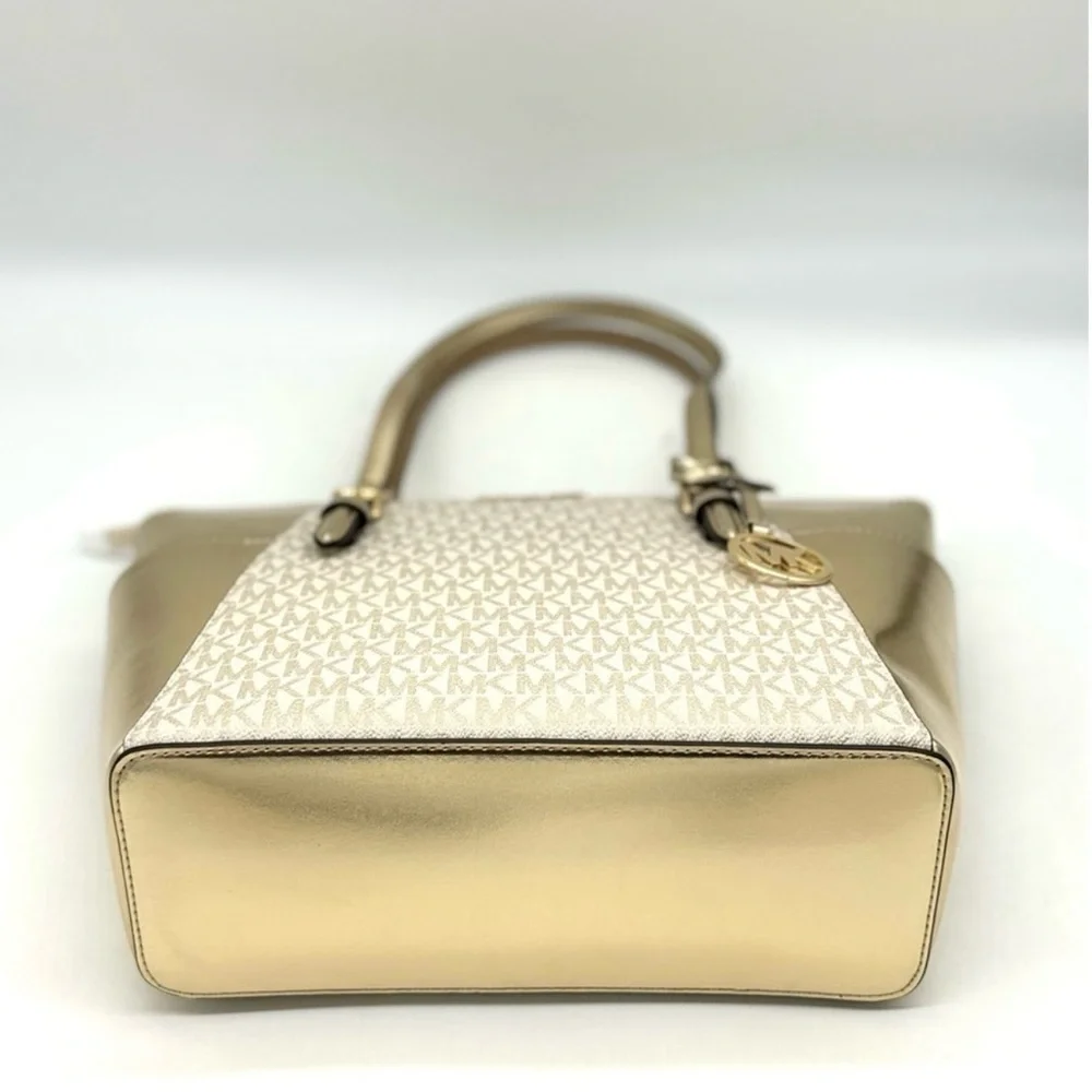 Michael Kors Large Charlotte TZ Tote Bag Gold (NWT)